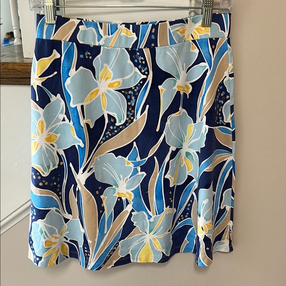 J. McLaughlin Floral Blue Skirt - Picture 1 of 16